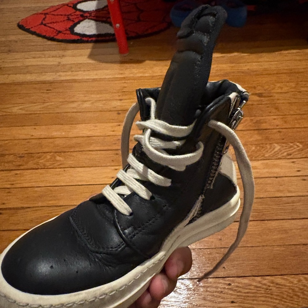 Rick Owens Black and White Kids Sneakers